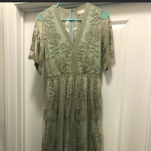 green lace maxi dress